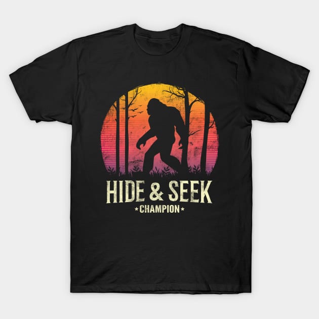 Bigfoot Hide and Seek Champion T Shirt T-Shirt by HCMGift